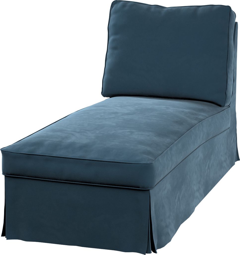 Dekoria Bezug für Ektorp Recamiere ohne Armlehne, neues Modell, blau, Bezug für Chaiselounge Ektorp