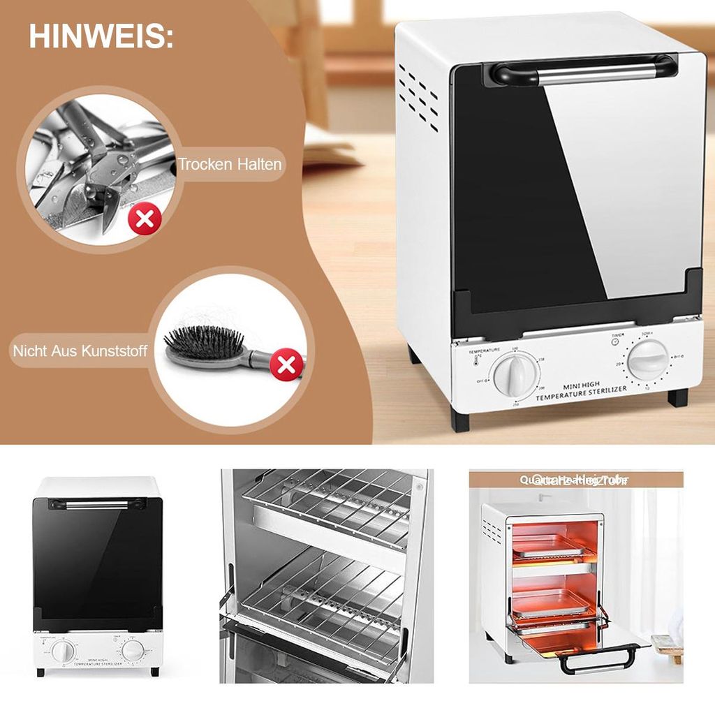 300W Heißluftsterilisator Hochtemperatur Autoklav  Produktbild-Vorschau 6