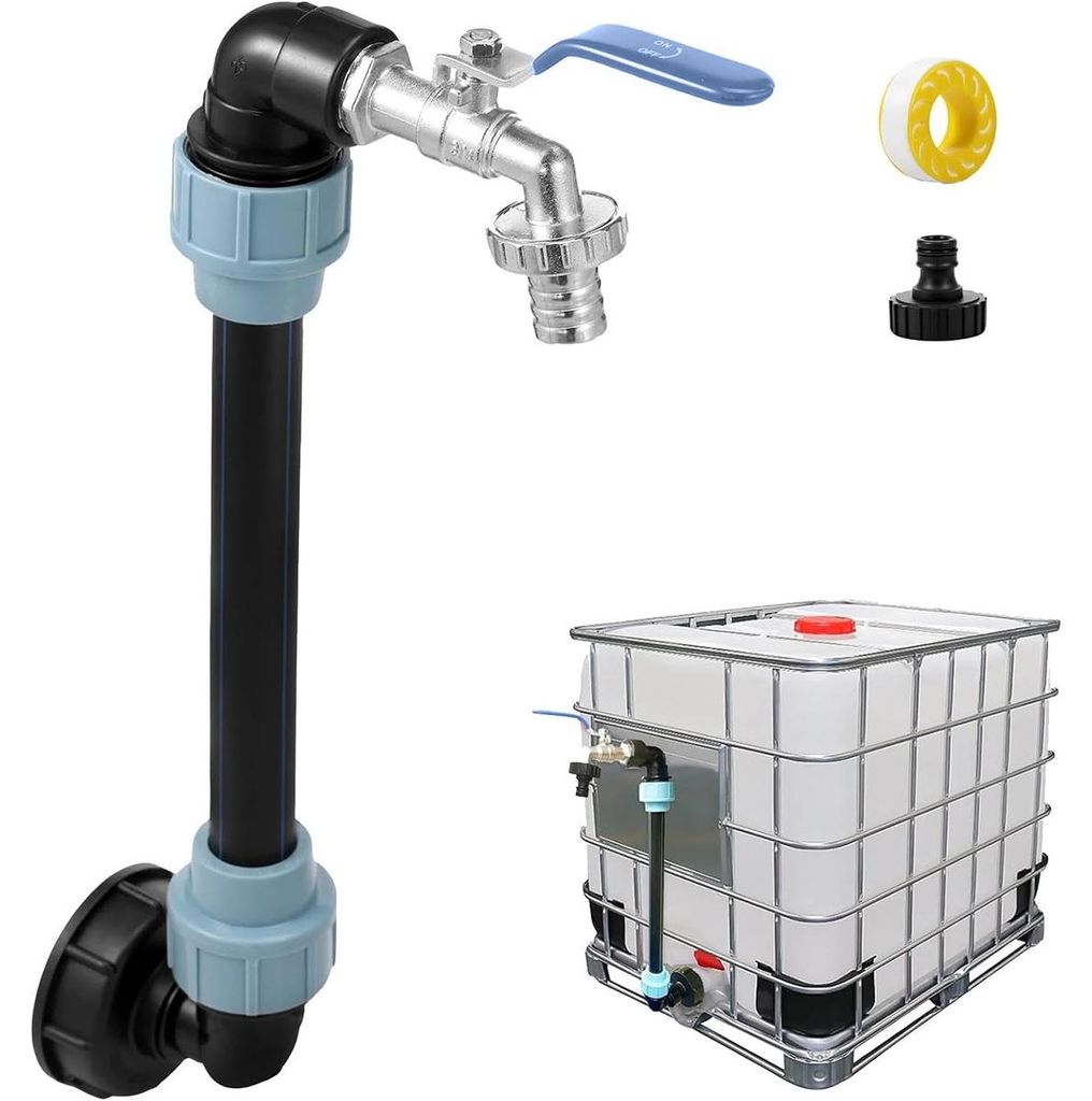 Wasserhahn Schwanenhals 3/4" für IBC Container – Produktbild 