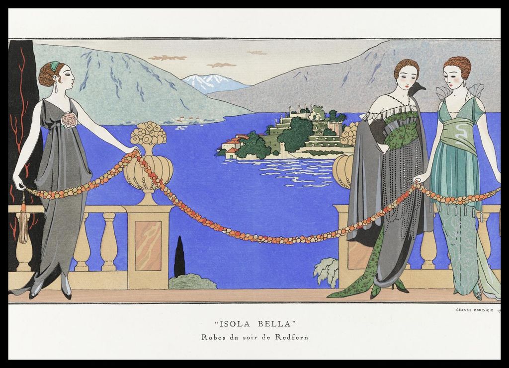 Plakat 70x50cm Isola Bella, Barbier Vintage für das Wohnzimmer