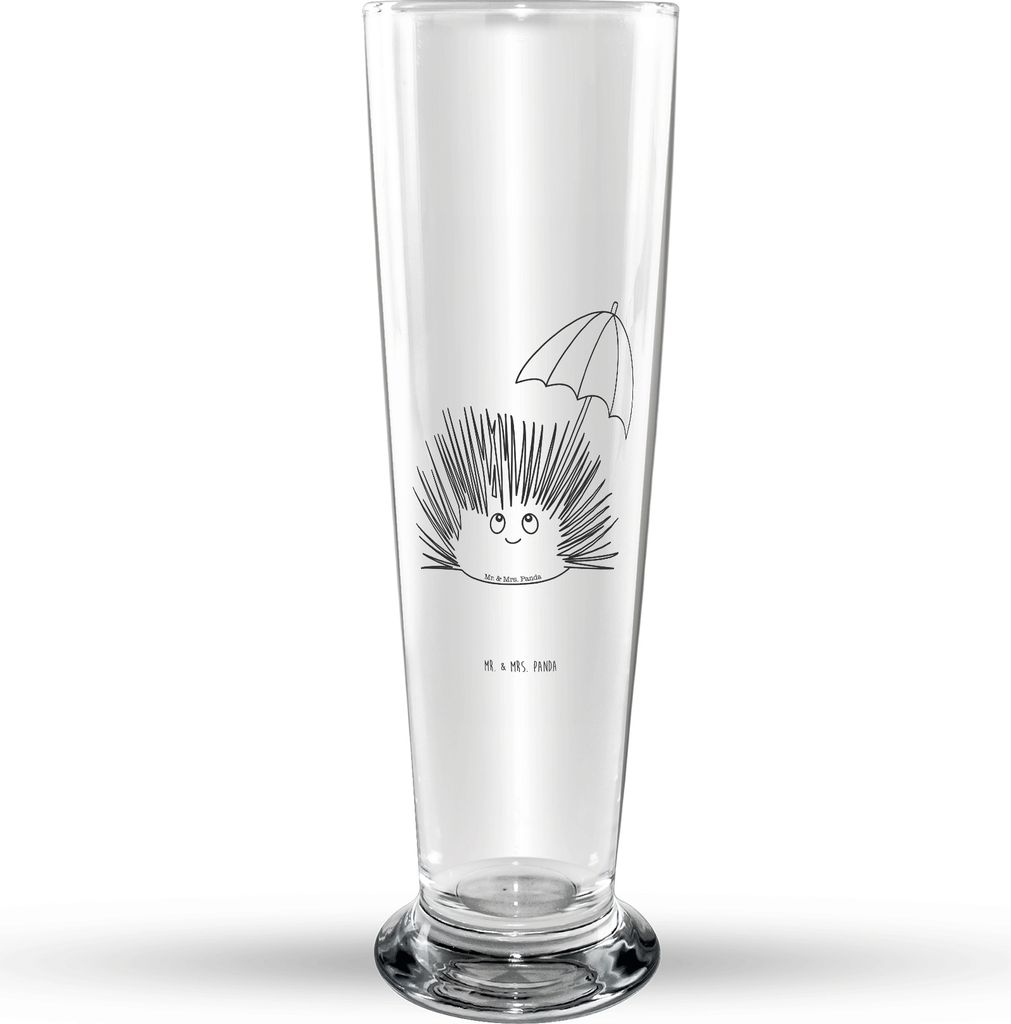 Mr. & Mrs. Panda Trinkglas Seeigel - Transparent - Geschenk, Selbstliebe, Bier Glas, Achtsamkeit, Glasbierglas, Lebe, Leben, Meer, Hier und Jetzt, ...