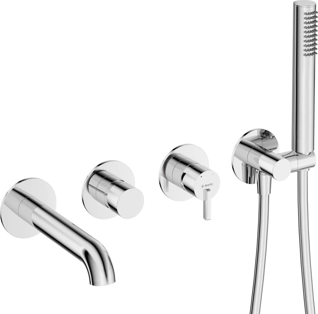 Concealed bath mixer with shower set