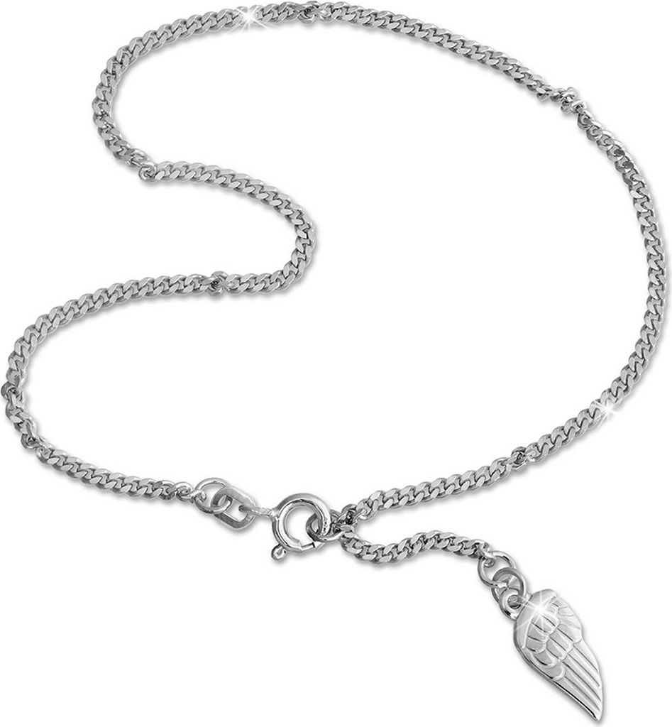 SilberDream 26cm Fußkette Damen silber allergenfrei Flügel Echt Silber D2SDF003