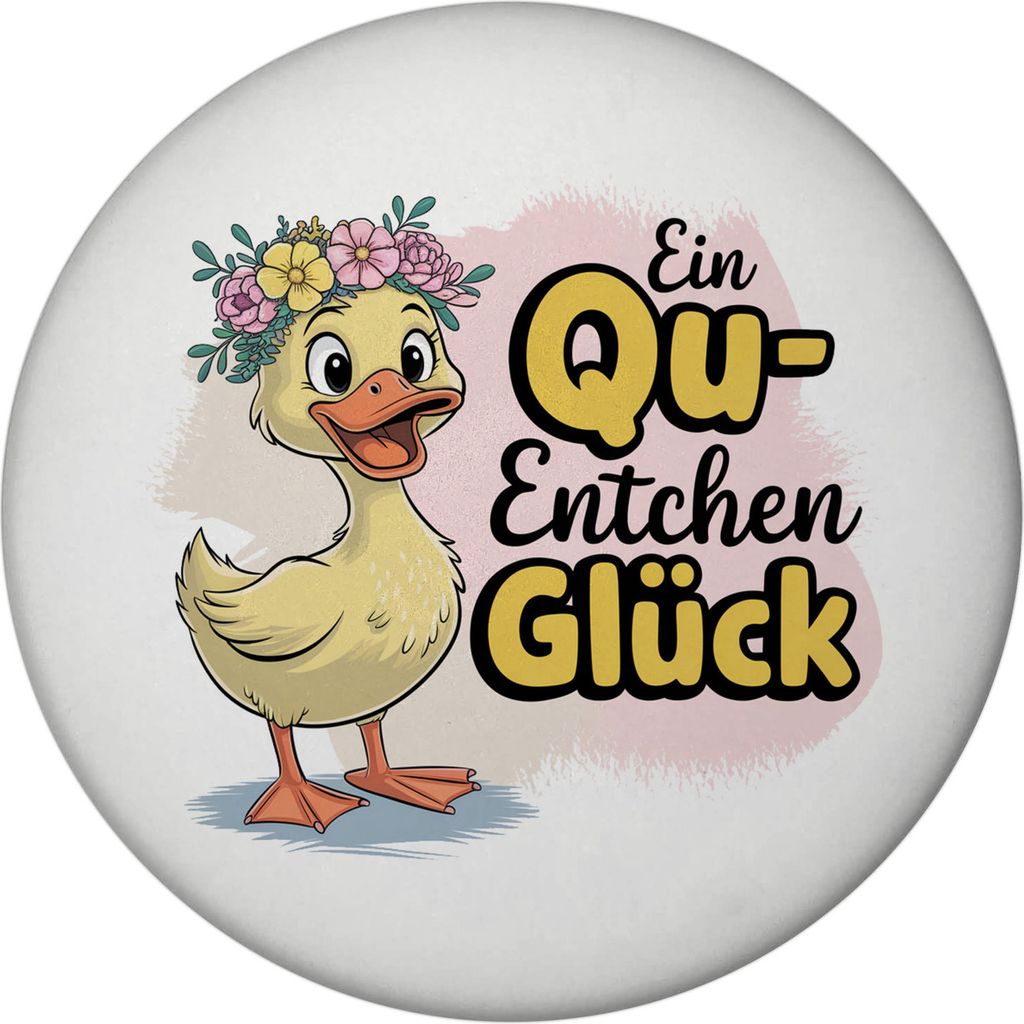 Gelbe Ente Magnet - Ein Qu-ENTCHEN Glück