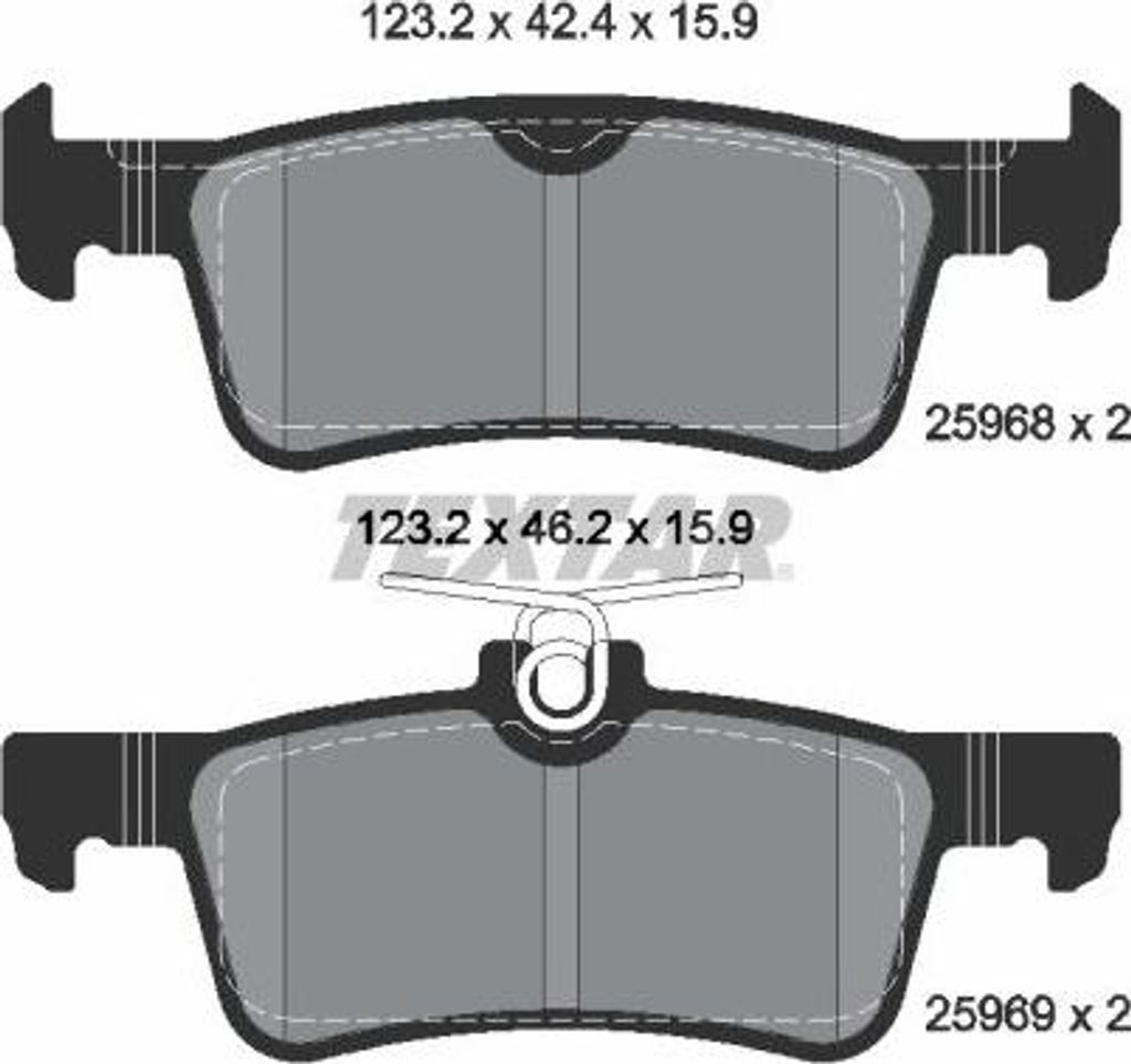 TEXTAR 2596801 Bremsbelagsatz, Scheibenbremse OE 1611331480 kompatibel mit 308
