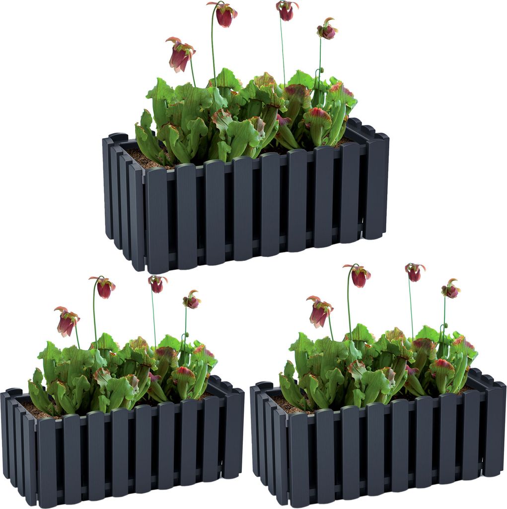 Balcony Box Garden Planter Boardee Fence, Anthracite - Lot Image du produit 