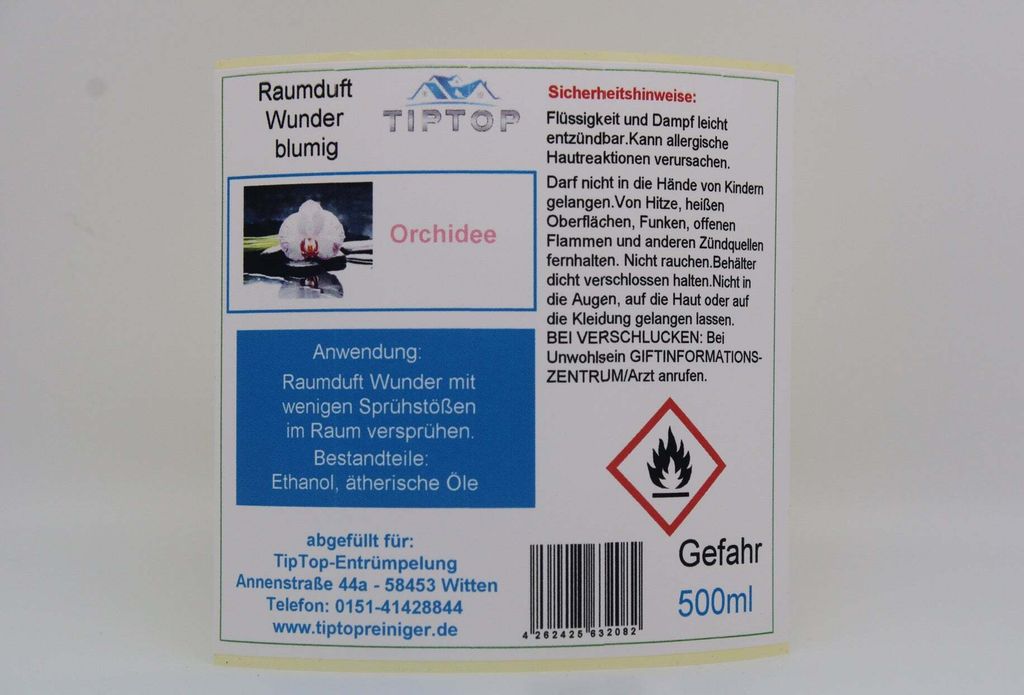 Raumduft-Wunder - 500 ml - blumig - mehrere Duftnoten zur Auswahl – Orchidee