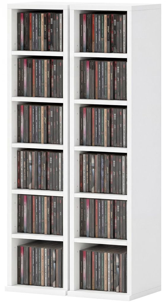 HOMCOM, zestaw 2 regałów na płyty CD, DVD i Blu-ray, z 5 Zdjęcie produktu 