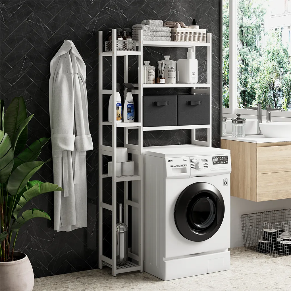 Scaffale Sopra Lavatrice Vicco Bilbao Bianco con Cassetti | Arredo Bagno
