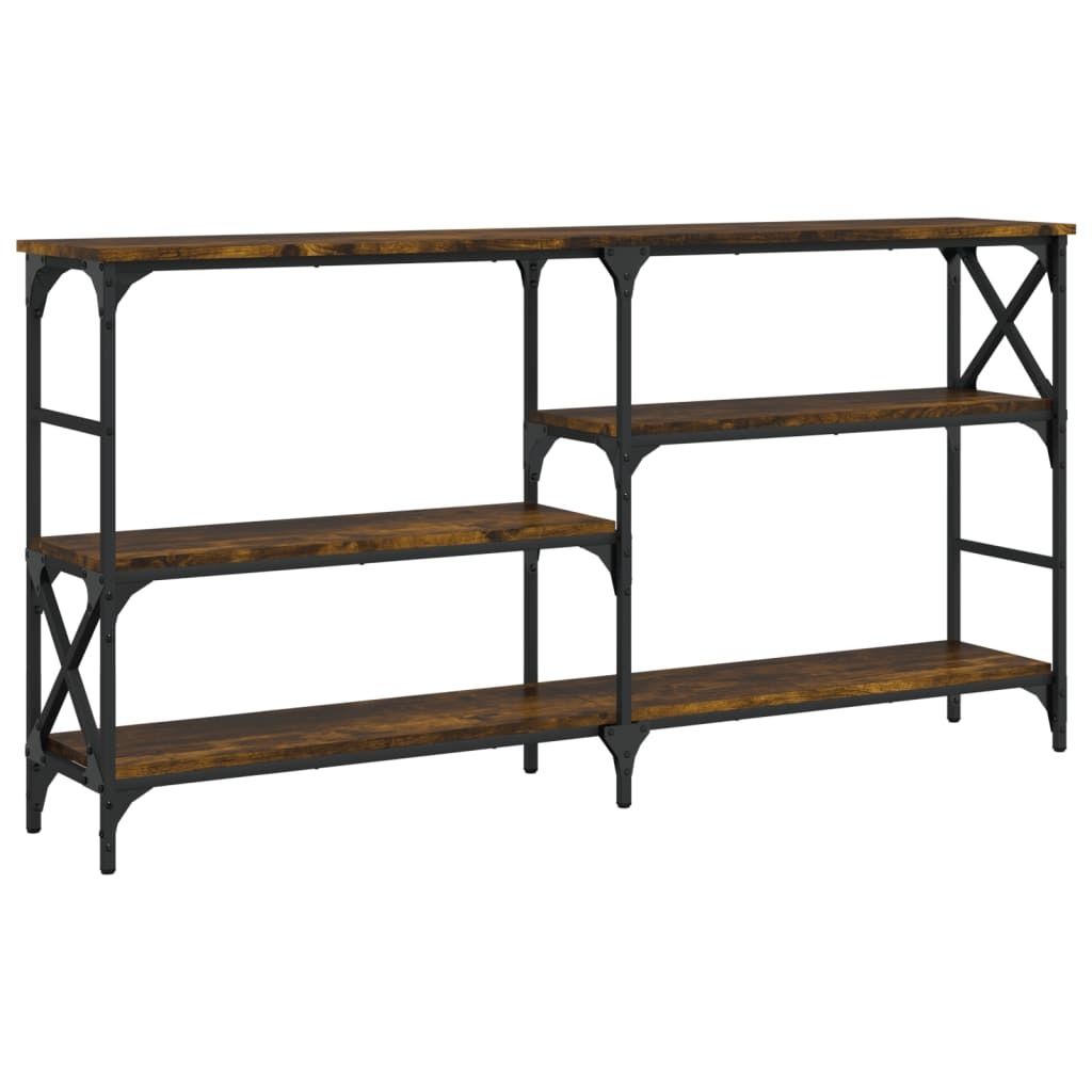 vidaXL Stolik konsola dąb wędzony 150x29x76,5 cm materiał Zdjęcie produktu 