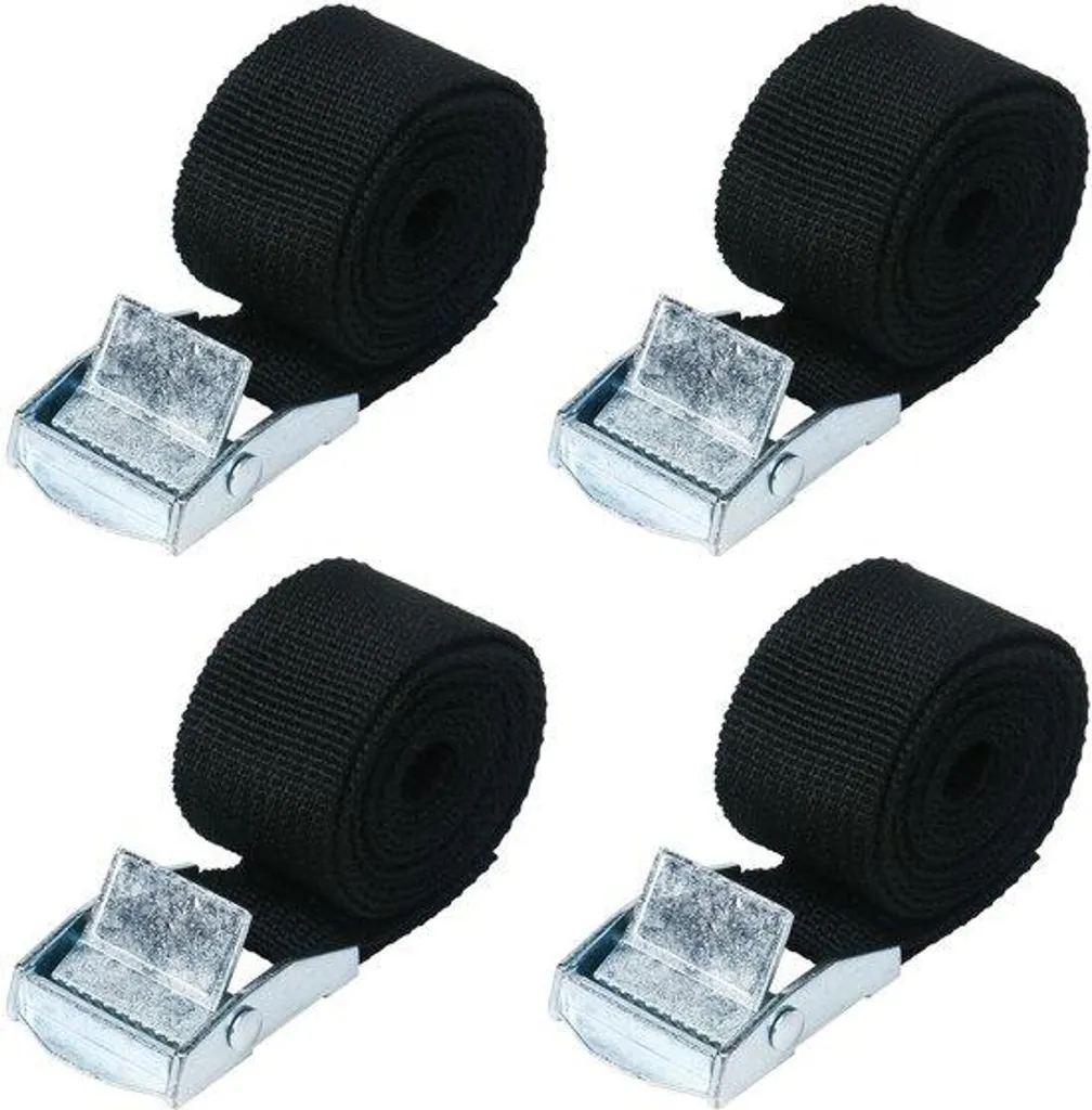 Lot de 4 sangles réglables de 2m en nylon avec boucle de serrage