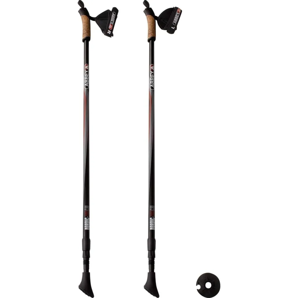 Bâtons de marche télescopiques Abbey en aluminium noir pour le trekking