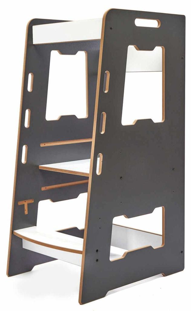Skye Decor, Hochwertiger Bildungsturm aus 100% MDF, Anthrazit und Weiß, 40 x 90 x 50 cm | 12 mm dick | Modernes skandinavisches Design für kreati...