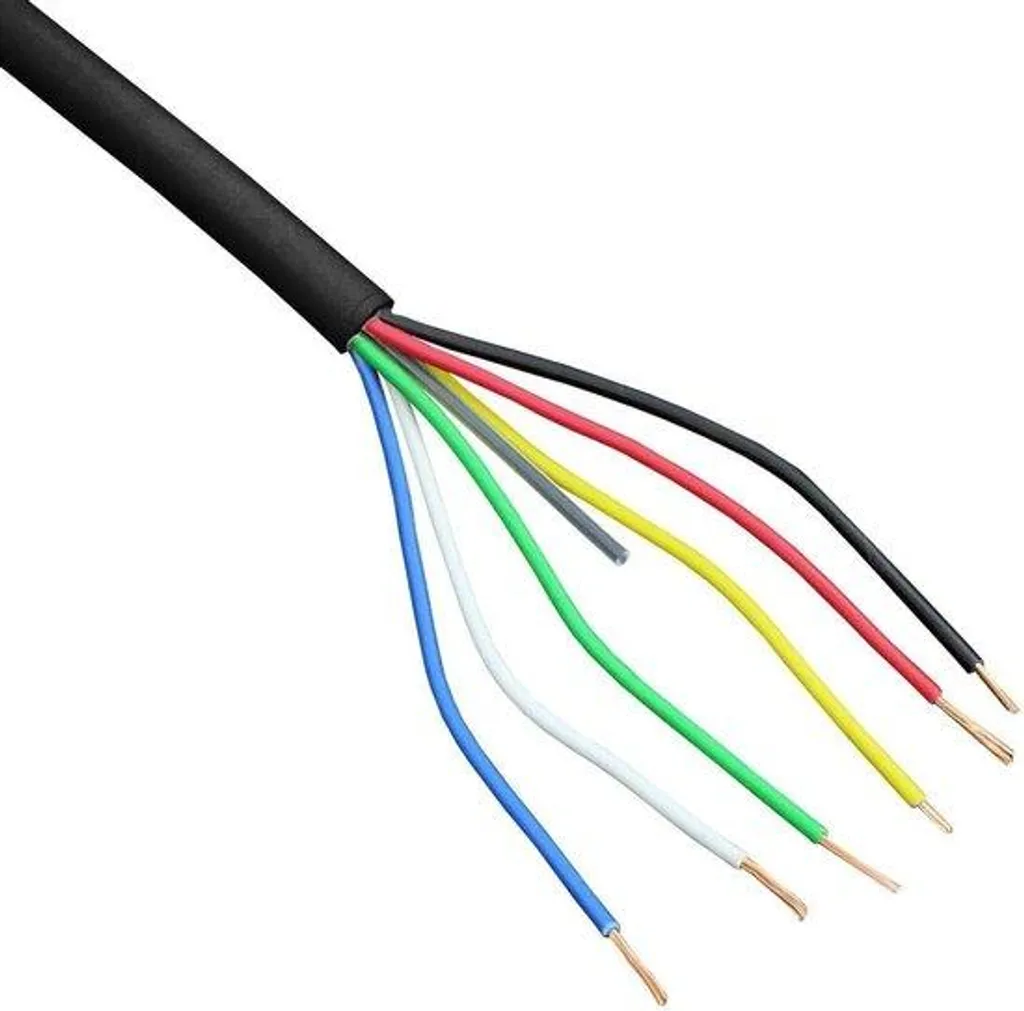 Rallonge électrique 6 fils blindée 0,34 mm² - Câble souple noir de 5m