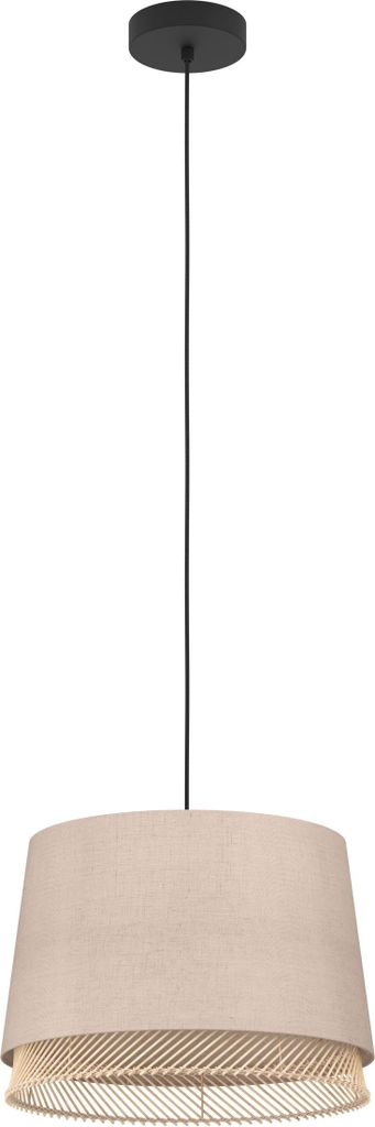 TABLEY Hängeleuchte Hängelampe Pendellampe Pendelleuchte - H110 x Ø38 cm - schwarz - 1X40W exkl. - IP20