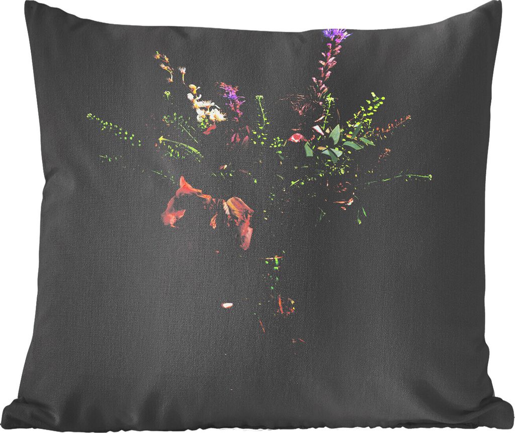 MuchoWow Zierkissen Sofakissen Wohnzimmer Dekokissen 60x60 cm Blumen - Farben - Stilleben - Sitzfläche - Foto Polster