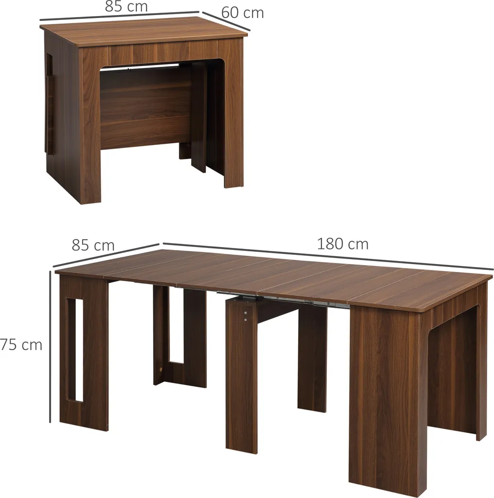 Table pliable de cuisine extensible gain de place design moderne marron - 3