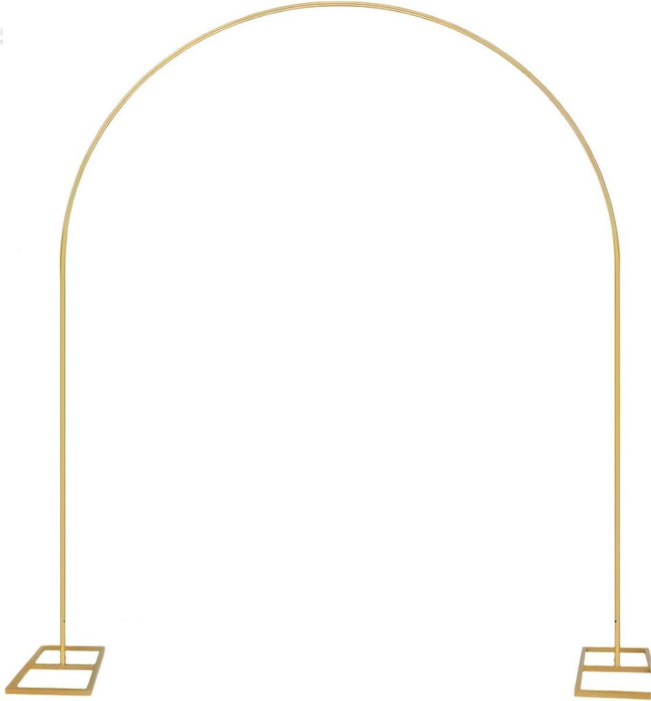 Ballonbogen Gestell Metall Gold – 2,4 m Hintergrundrahmen für Hochzeit & Party – Abnehmbarer Dekobogen