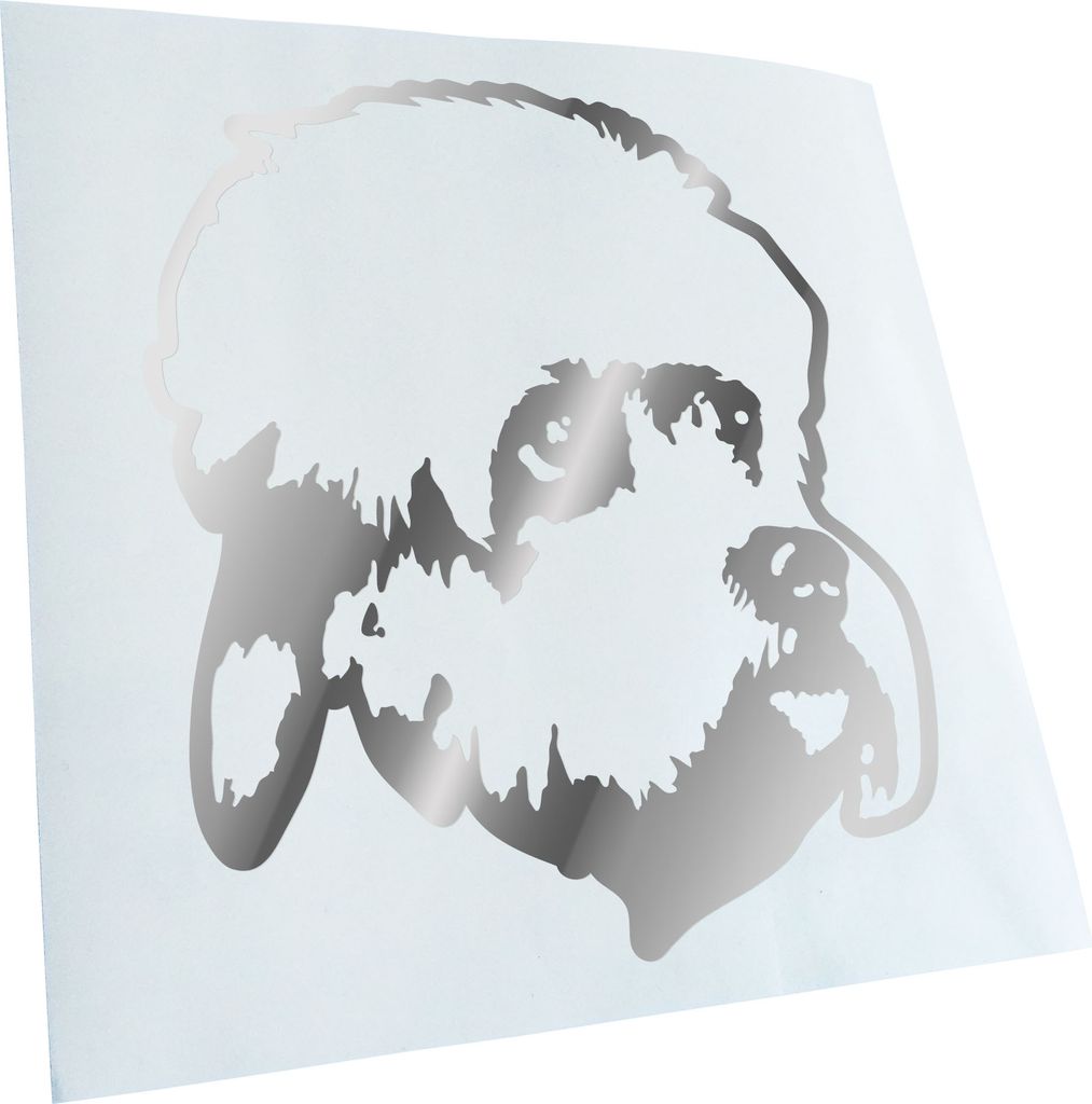 Kiwistar - Autoaufkleber - dandie dinmont terrier Hund - Chrom - 50x45cm - Aufkleber für Auto, Laptop, Fahrrad, LKW, Motorrad mehrfarbig JDM Decal...
