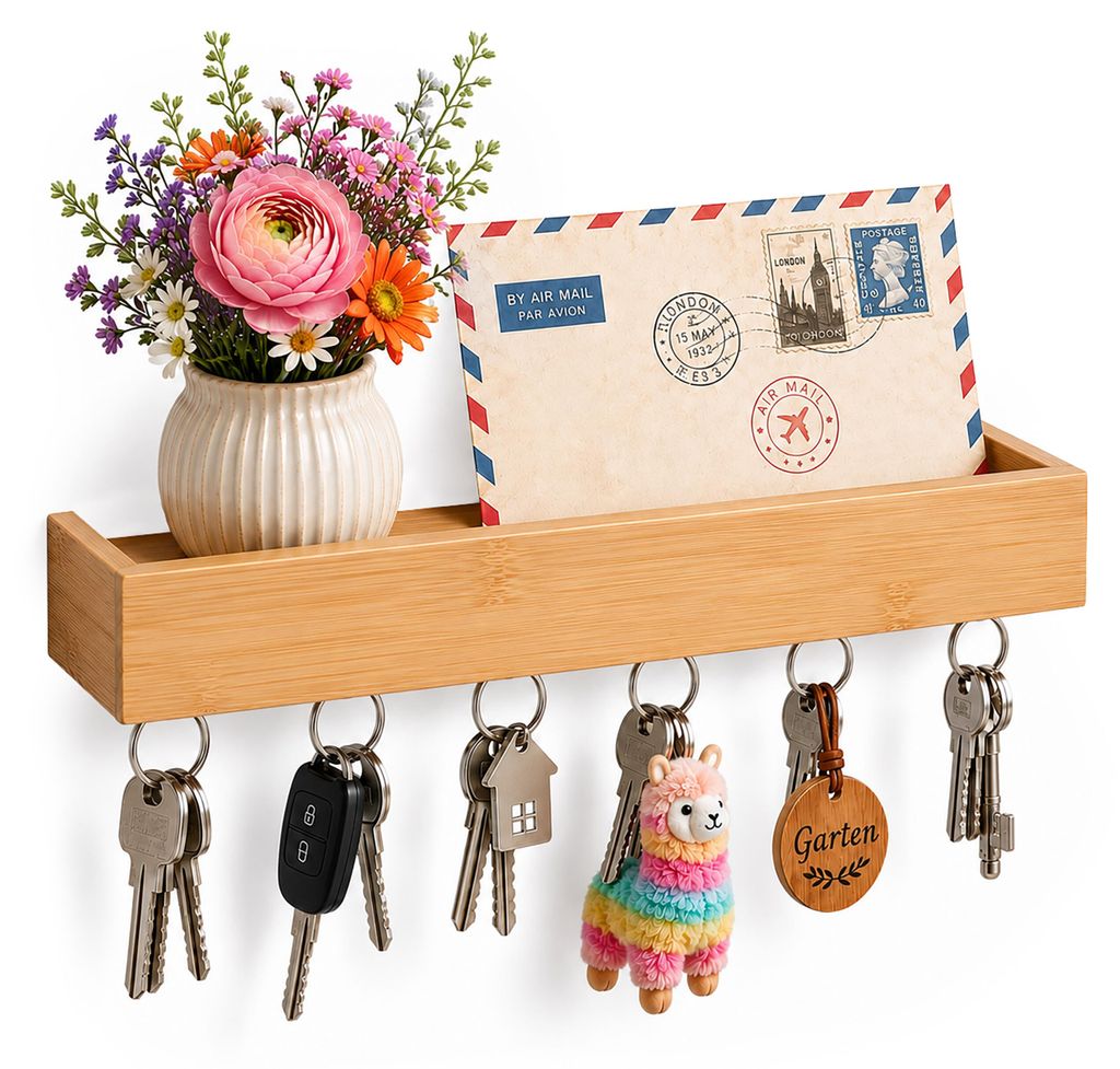 Relaxdays sleutelbord, 6 haken, sleutelhouder met Productafbeelding 