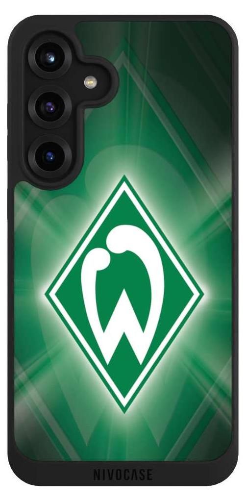 NIVOCASE Handyhülle für Samsung Galaxy S25+ Hülle NIVOpure Case Schwarz Offizielles Lizenzprodukt SV Werder Bremen Wappen