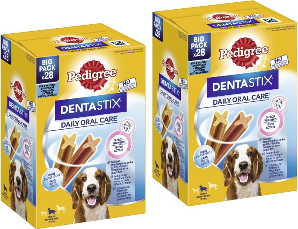 PEDIGREE DENTASTIX Daily Oral Care Karton Multipack mittelgroße Hunde 2 x 4 x 7 Stück