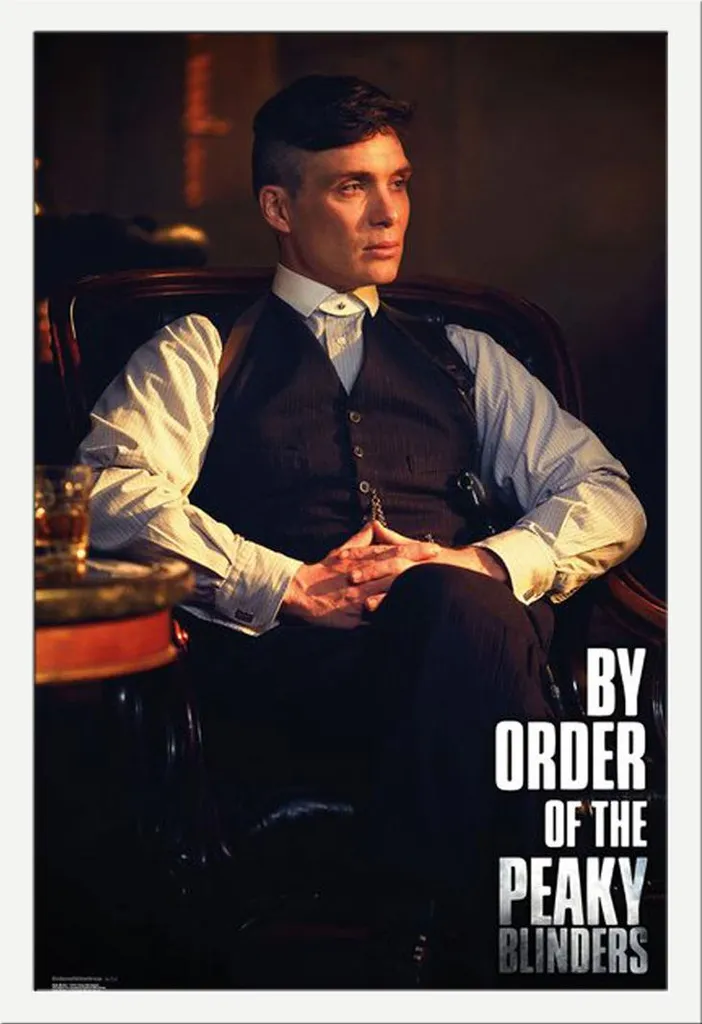 Peaky Blinders - Poster - Tommy + cornice rimovibile, Shinsuke® Maxi MDF bianco, vetro acrilico