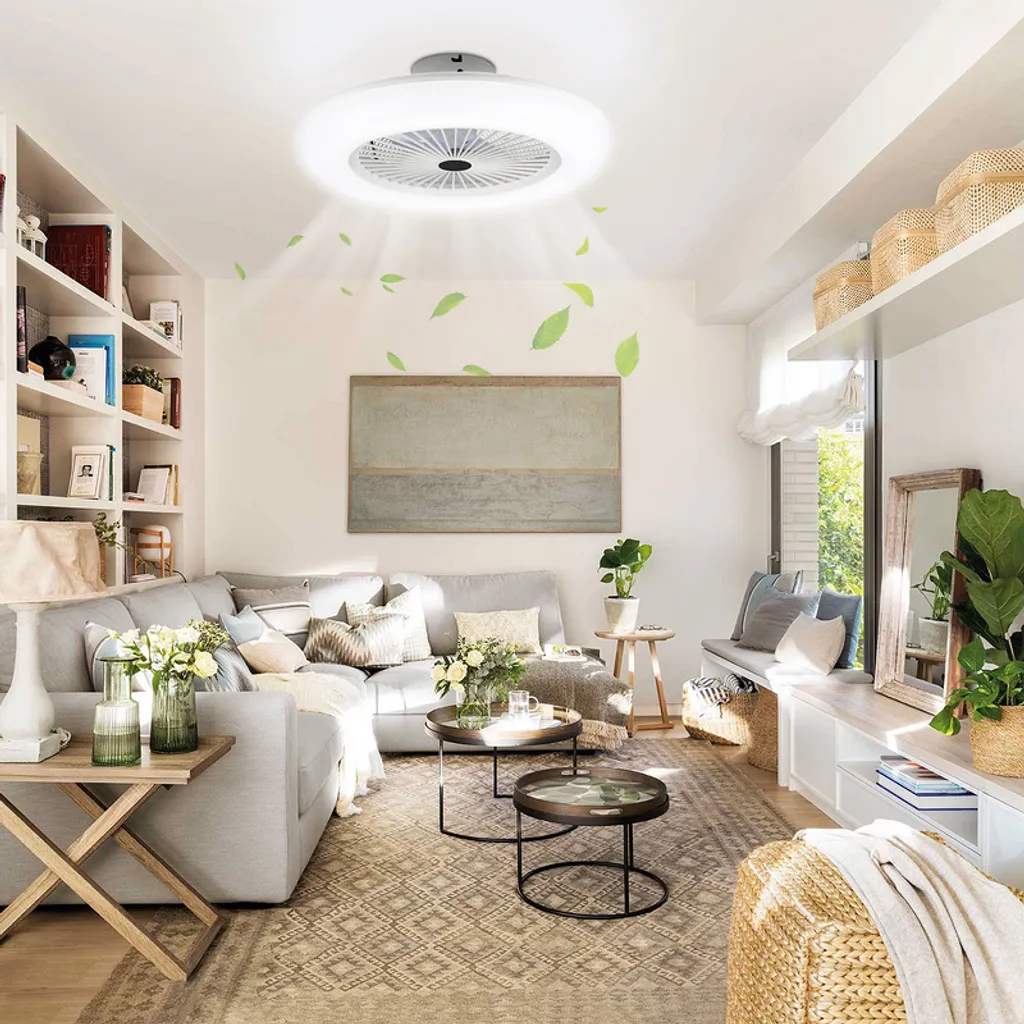 Joparri Ventilatore da Soffitto con Luce e Telecomando, 80W Velocità