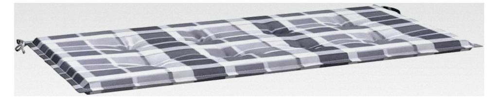Gartenbankauflage, Sitzkissen für Outdoor, Polsterauflage für Gartenbank, Bankpolster, Grau Karomuster 120x50x4cm Oxford-Gewebe