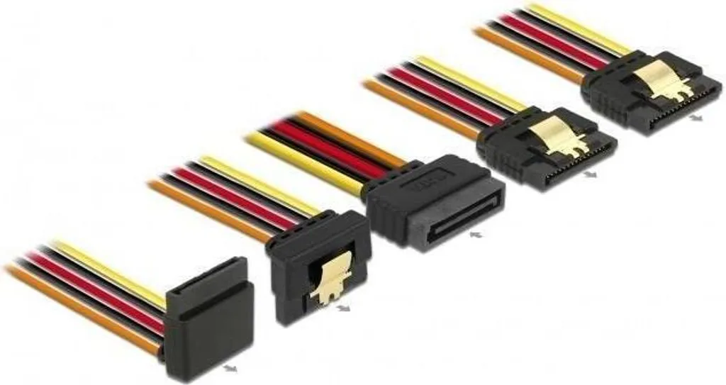 Cavo Alimentazione SATA Splitter 1 a 4 con Blocco - 50cm per SSD HDD