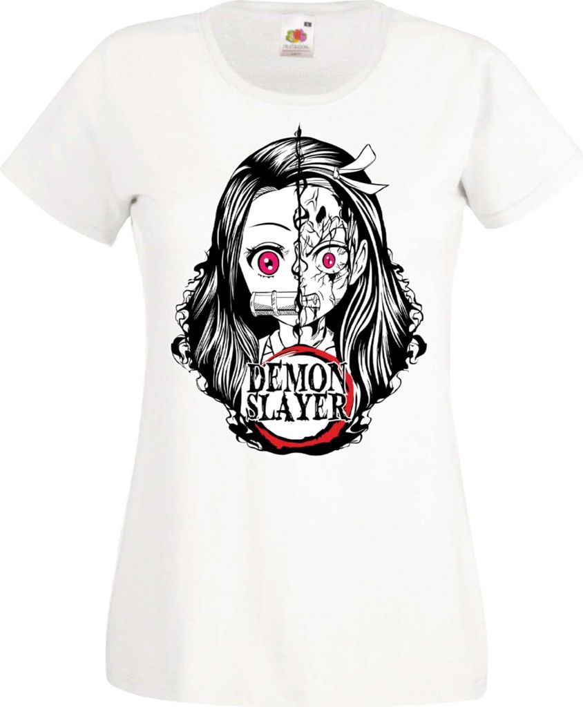 Damen T-Shirt Manga Anime Demon Anime Slayer Nezuko Kamado 03 Chosen Demon, Lady M / Weiß