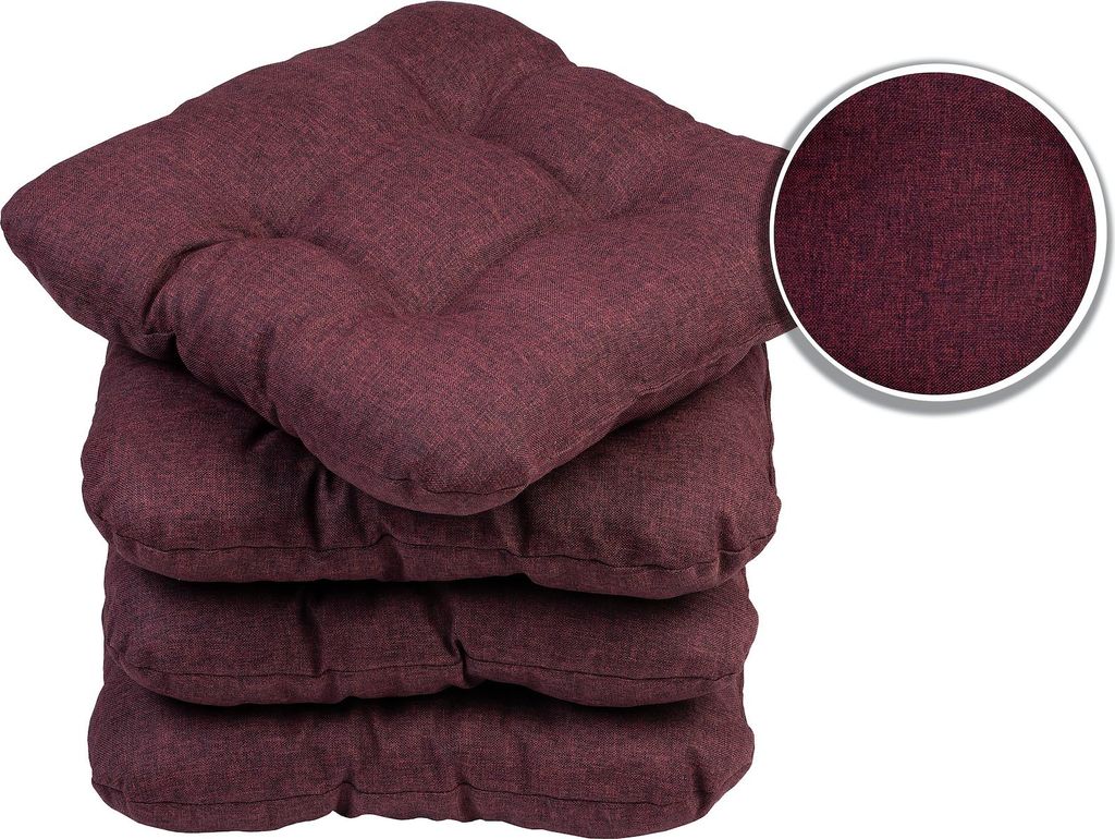 Sunnypillow 4er Set Stuhlkissen 40x40 cm Bequeme 8cm Polsterauflage Auflage für Stühle / Bänke in Haus und Garten Sitzkissen Sitzauflage Gartenk...