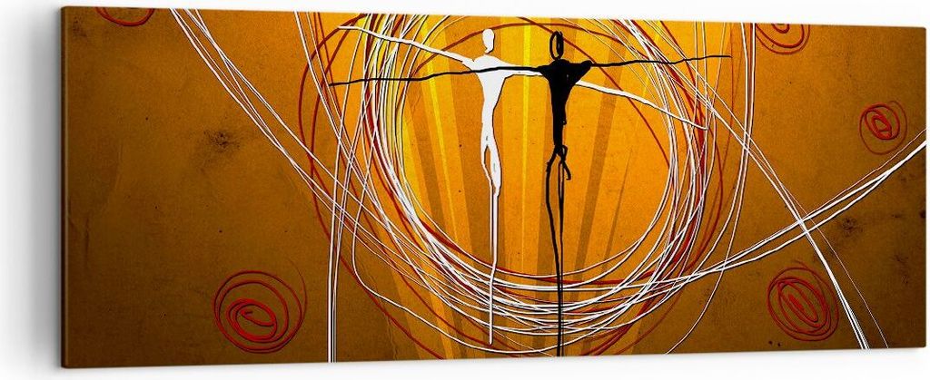 Bild auf Leinwand - Leinwandbild - Leute Tanz Linien Tapeten - 140x50cm - Wand Bild - Wanddeko - Leinwanddruck - Bilder - Kunstdruck - Wanddekorati...