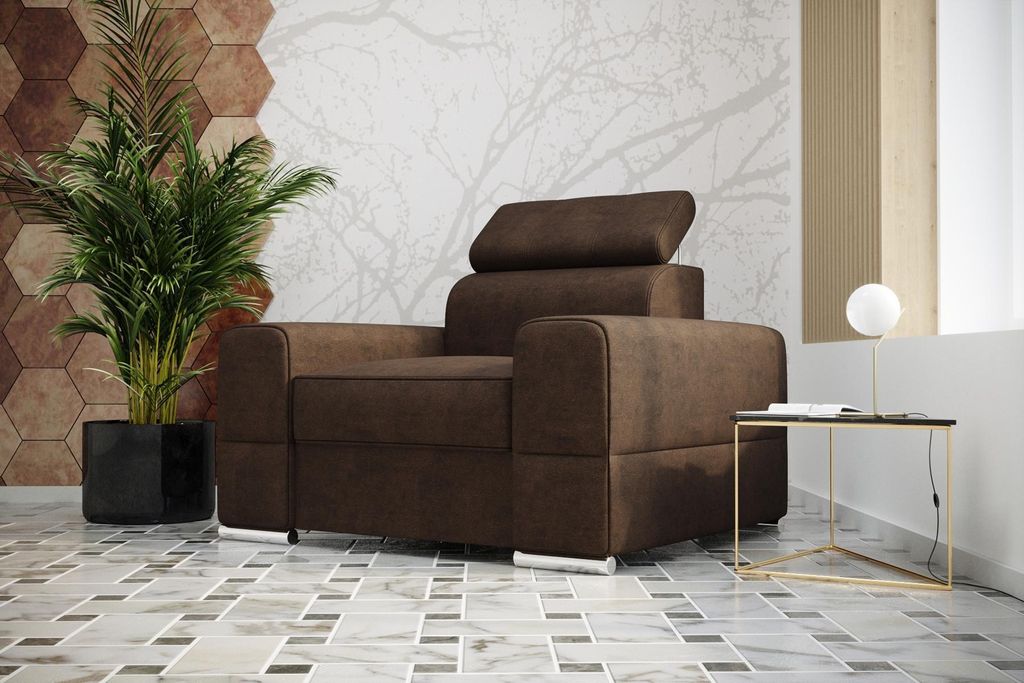 Design Luxus Chair Sessel Sofa 1 Sitzer Fernseh Lounge Chaise Sofa Leder Textil