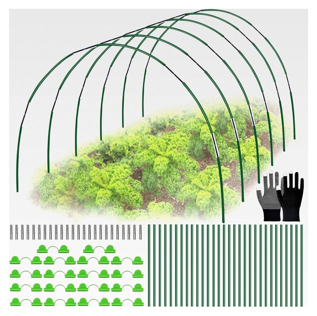30 Stück Folientunnel Pflanztunnel Bögen für Hochbeet Abdeckung Gewächshausbogen Frühbeetaufsatz Zeltstangen Fiberglas