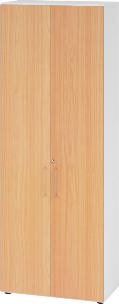 bümö smart Aktenschrank - 6 Ordnerhöhen - Nachbildung: Weiß/Buche