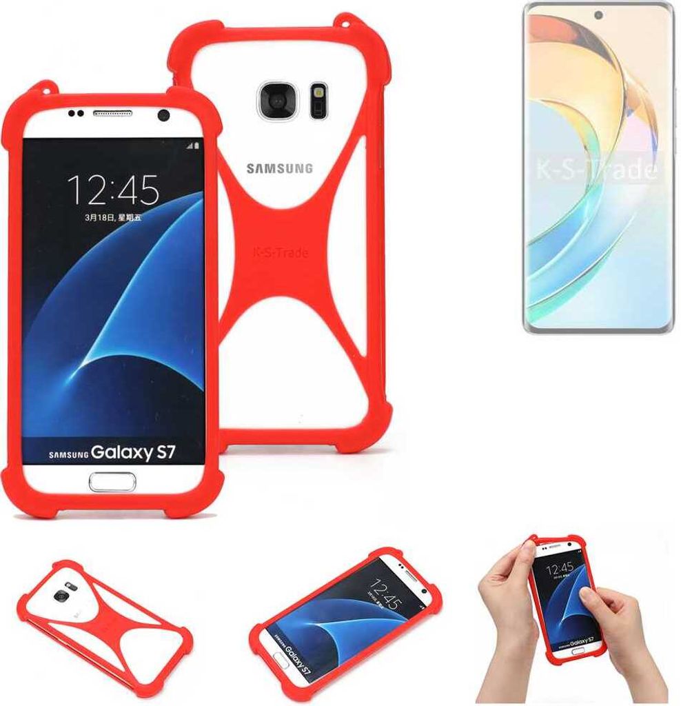 K-S-Trade Handy-Hülle kompatibel mit Honor Magic6 Lite 5G Schutz-Hülle Bumper Silikon Schutz Hülle Cover Case Silikoncase Silikonbumper TPU