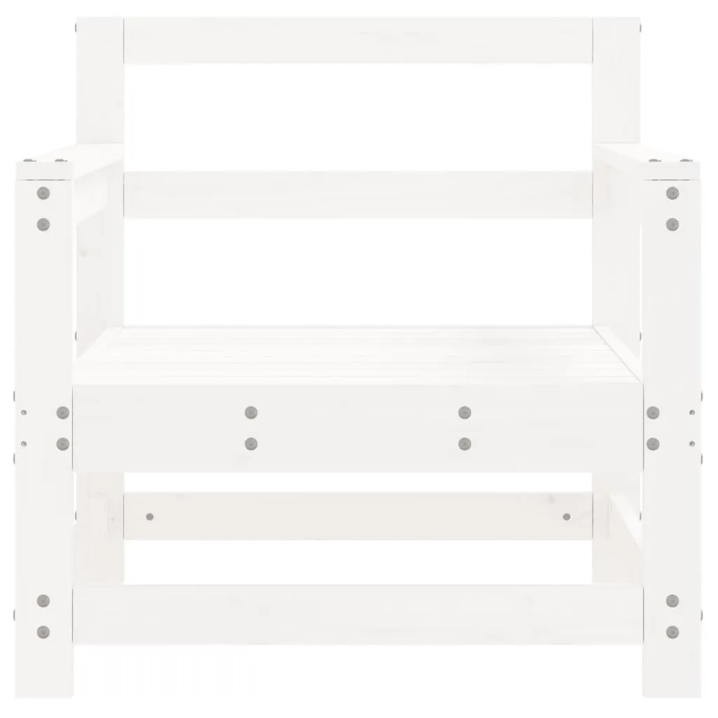 Sedie da Esterno 2 pz in Pino Massiccio Bianco | Offerta Arredo Giardino - 4