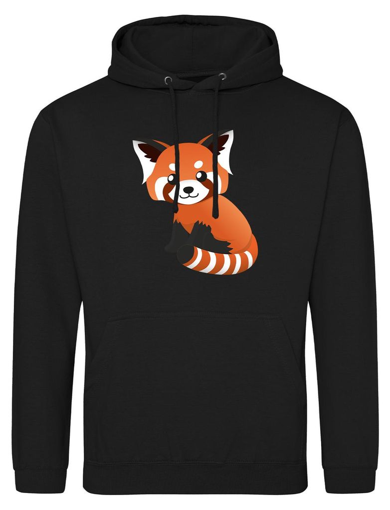Huuraa Uni Hoodie Roter Panda Comic M Deep Black Vegan Sweatshirt Geschenkidee