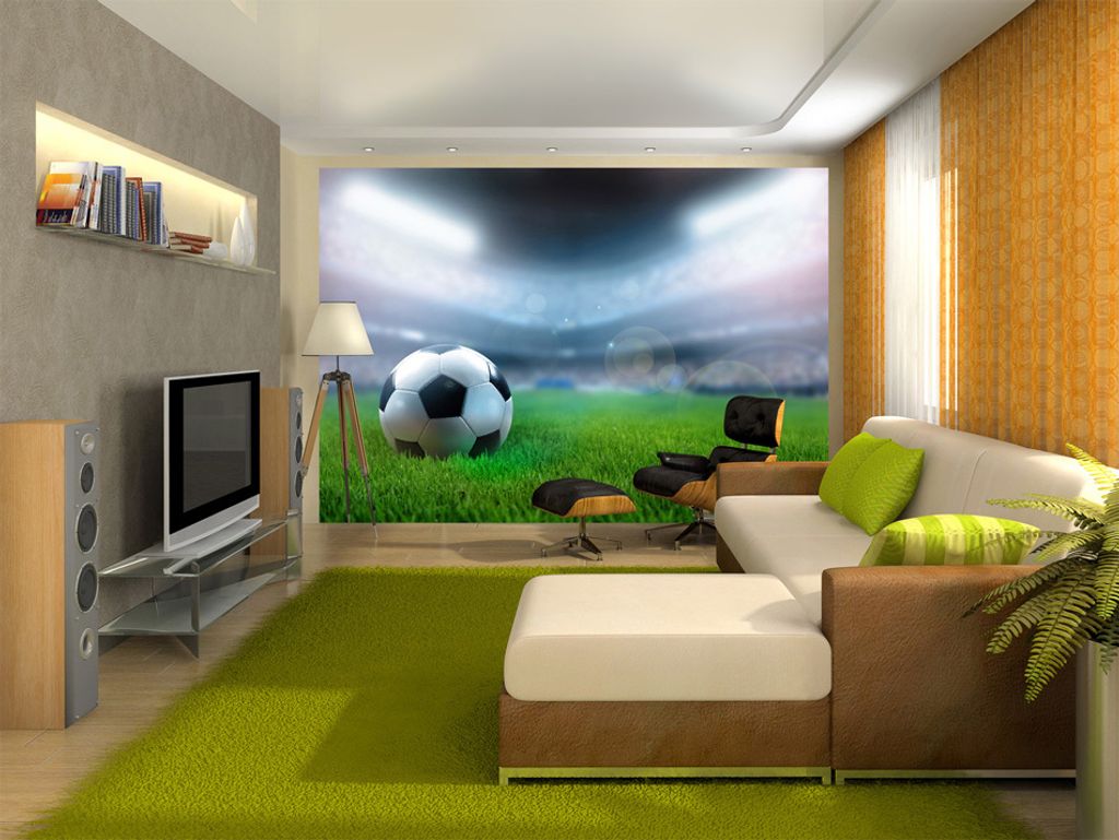 Vlies Fototapete Fußball 400x280 cm Tapeten Wandtapete XXL Fußball Ball Stadion Sport 101102-2