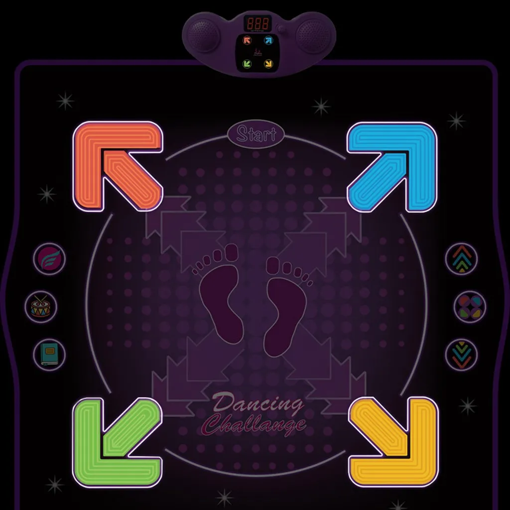 Tapis de danse électronique avec micro et 4 modes de jeux interactifs