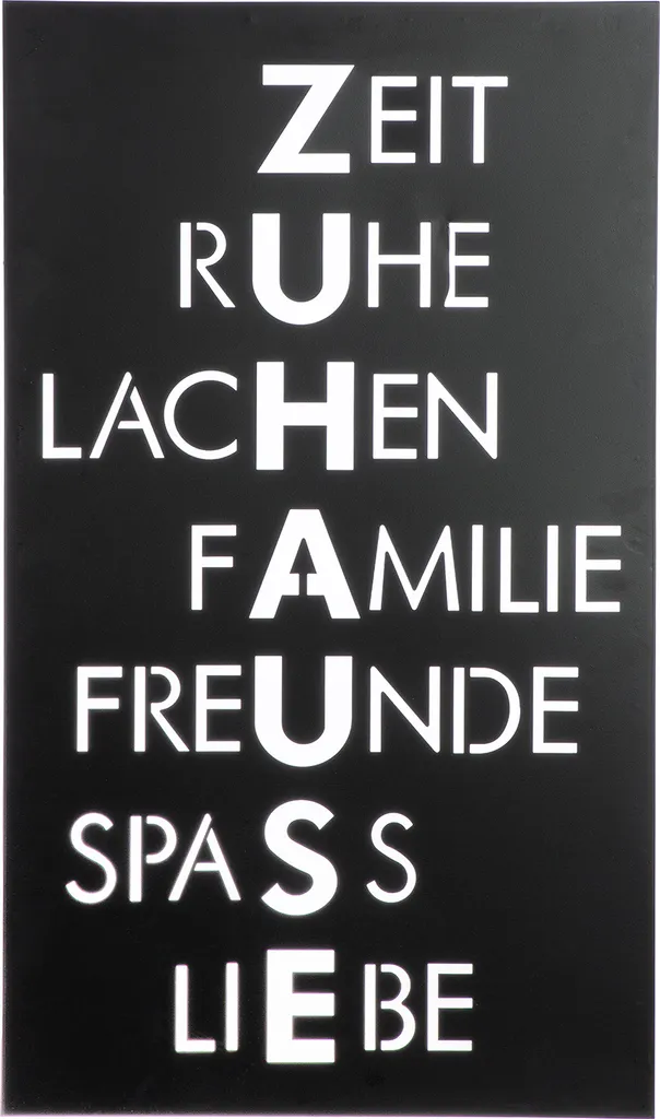 Tableau Mural Design en Acier Noir Zuhause - Format Vertical 70x40 cm