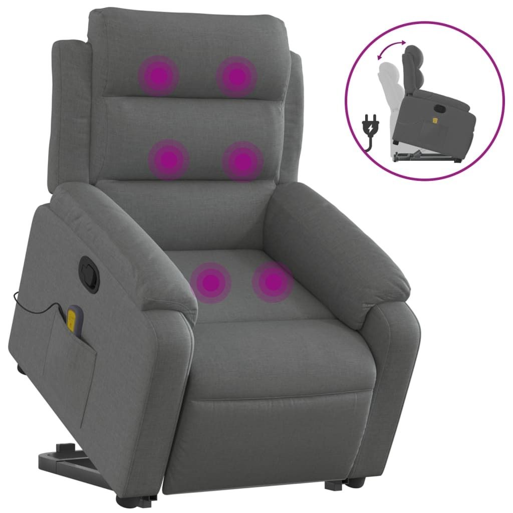 "2026 MODERNE"Massagesessel - TV-Sessel - Einzelsofa elegantes Design - mit Aufstehhilfe Dunkelgrau Stoff - 75x92,5x100cm - Couchsessel NeuMöbel41...