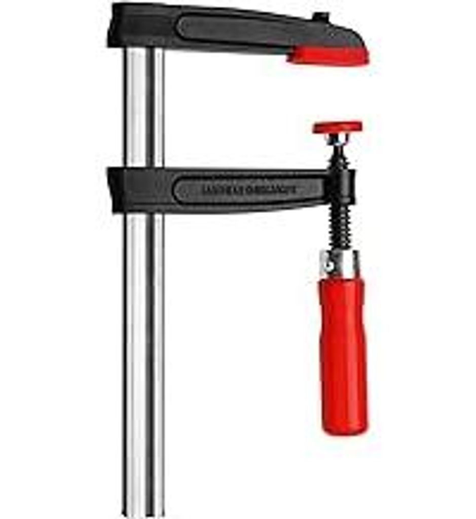 BESSEY Temperguss-Schraubzwinge TPN25B8BE, Spannweite 250 mm Ausladung 80 mm, Stabile Hohlprofilschiene mit Riffelung, Gewicht 0,82 Kg