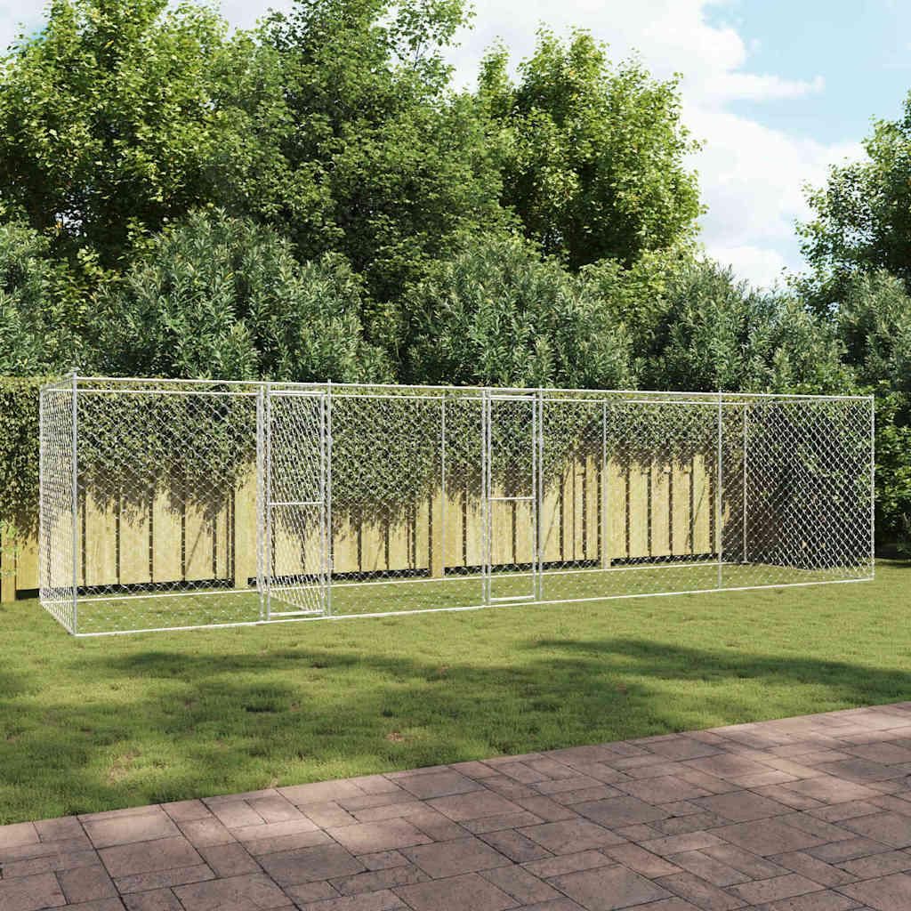 "Schlussverkauf" Hundekäfig - VIDAXL - Silber 800x200x200 cm Verzinkter Stahl C17582