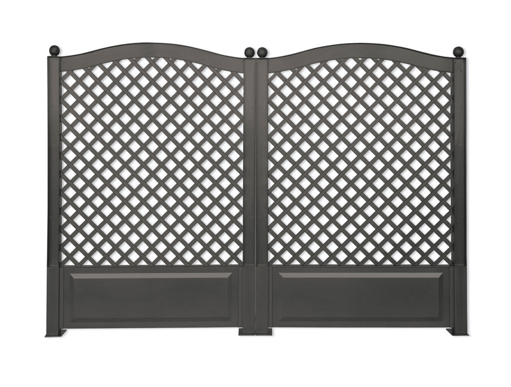 Spalier 100 cm mit Erdspieß 2er Set, anthrazit 2er Set