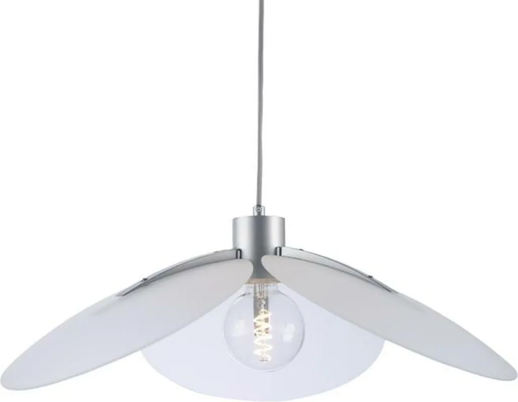 Lustre suspension design BLOSSOM blanc et argenté 58cm pour salon