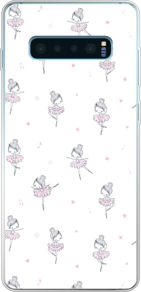 MuchoWow Handyhülle Schutzhülle Hülle für Telefoonhoesje Samsung Galaxy S10 Lite Mädchen - Ballett - Rosa - Muster - Mädchen - Kinder - Kin...