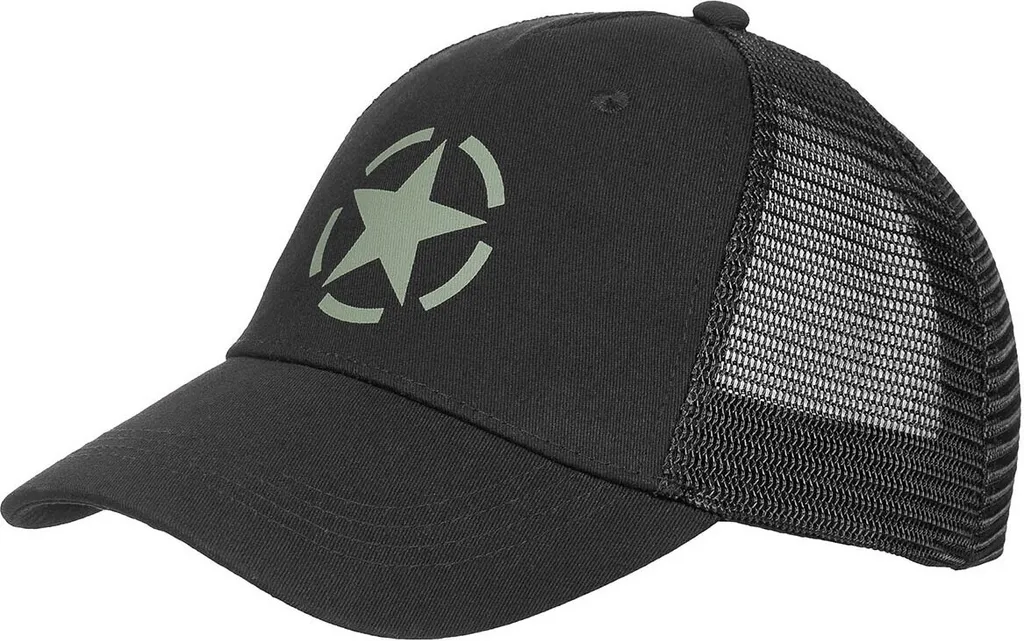 Berretto Mesh MFH Nero - Cappello Trucker Regolabile per Trekking