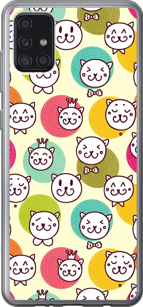 MuchoWow Handyhülle Schutzhülle Hülle für Telefoonhoesje Samsung Galaxy A52 5G Mädchen - Katze - Krone - Muster - Mädchen - Kinder - Kinder...